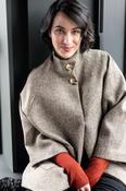 Women's Oak Herringbone Tweed Cape Coat — Available to Preorder Now - M image