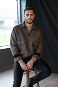 Men's Brown Hunting Tweed Aviator Jacket - S image