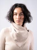 Alpaca Wool Tweed Snood Scarf With Reversible  Velvet - U image