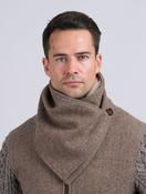 Fawn Tweed Snood Scarf With Reversible Velvet - U image