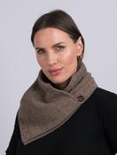 Fawn Tweed Snood Scarf With Reversible Velvet - U image