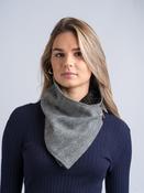 Grey Hunting Check Tweed Snood Scarf With Reversible Velvet - U image