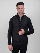  The Stoker Black with Grey Check Pattern Waistcoat With Revere - 38 image