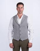 Muireann Light Grey Twill Tweed Waistcoat With Revere - 38 image