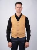 Mens Caramel Linen Waistcoat &amp; Vest - 38 image