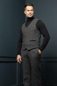 Smoke Herringbone Tweed Waistcoat &amp; Vest with Moleskin Trim — Available to Preorder Now - 48 image