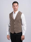 The Burke Fawn Tweed Waistcoat &amp; Vest With Revere - 44
