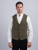  The Parnell Moss Green Tweed Waistcoat &amp; Vest With Revere - 42