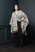 Women's Fawn Blue Check Lambswool Brat Shawl image