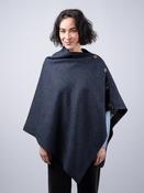 Women's Blue Herringbone Tweed Wool Cape &amp; Cloak image