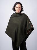 Women's Green Herringbone Tweed Wool Cape &amp; Cloak image