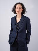 Women's Navy Linen Jacket &amp; Blazer - 8 image