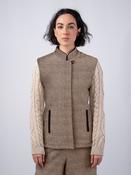 The Constance Oak Herringbone Tweed Jacket With Natural Cable Knit Sleeve — Available to Preorder Now - 18 image