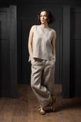 Women's Pleat Back Desert Linen Top - L image