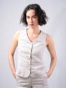 Women's Silver Linen Waistcoat &amp; Vest - 12 image