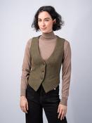Women's Moss Green Tweed Waistcoat - 16