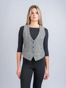Women's Black &amp; White Herringbone Waistcoat &amp; Vest - 6 image