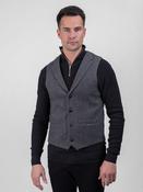 Griffin Dark Grey Diamond Pattern Tweed Waistcoat with Revere - 40 image