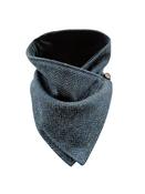 Blue Herringbone Tweed Snood Scarf with Reversible Velvet - U image