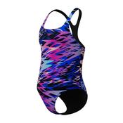 Speedo Girls Hyperboom Printed Medalist Swimsuit Black Multi - Black Multi / Age 13-14 image