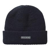 Sealskinz Gressenhall Waterproof Cold Weather Textured Stripe Roll Cuff Beanie Navy - Navy / Small - Medium image