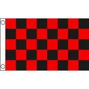 TCF 5X3 Checker Flag Black Red - Black Red / 5X3