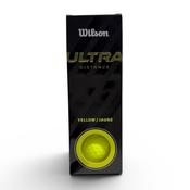 Wilson Ultra Distance Golf Balls 3 Ball Sleeve Yellow - Yellow image