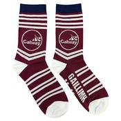 Sock Nation Galway Socks - 6  to 12Uk / Maroon White image