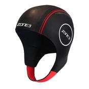 ZONE3 Neoprene Swim Cap - Black Red / MEDIUM image