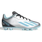 Adidas X Crazyfast Messi.4 Firm Ground Junior Football Boots Silver Blue - 10 Uk image