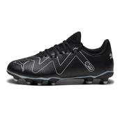 Puma Future Play Firm Ground Junior Football Boots Puma Black Silver - 5.5 Uk / Black Silver image