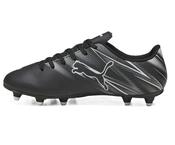 Puma Attacanto Junior Firm Ground Junior Football Boots Black Silver - Black Silver / 3 Uk image