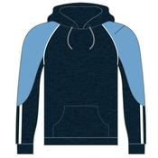 CS Poly Fleece Hoody Melange Navy Sky White - L