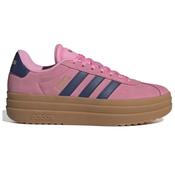 Adidas Women's VL Court Bold Shoes Bliss Pink Dark Blue Gold Metallic - Pink Navy / Uk 4 image