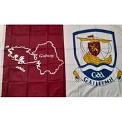 TCF Galway Crested Flag 5X3 - Maroon White / 5X3 image