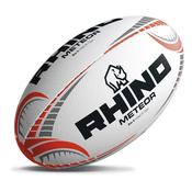 Rhino Meteor Match Rugby Ball - White Red / Size 5 image
