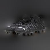 Puma Future Firm Ground Football Boots Black White - Black Silver / 10 Uk image
