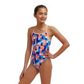 Funkita Tail End Girl's Single Strap One Piece - Coral Blue / 10 Years