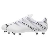 Puma Attacanto Firm Ground Junior Football Boots White Black - 10 Uk image