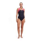 Speedo Women's Hyperboom Racerback Swimsuit Navy Pink - Navy Pink / 40 (18UK) image