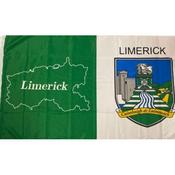 TCF Limerick Crested Flag 5X3 - Green White / 5X3 image