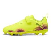 Puma Future 8 Play Velcro Firm Ground Junior Football Boots Yellow Alert - 11 Uk image