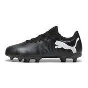 Puma Future 7 Play Firm Ground Junior Football Boots White Black White (Black White) - 2 Uk image