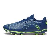 Puma Future Play Firm Ground Junior Football Boots Puma Persian Blue Pro Green (Navy Grey) - 2 Uk image