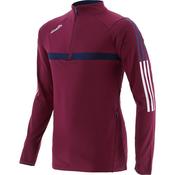 O'Neills Focus Brushed Half Zip Top Maroon White - XL image