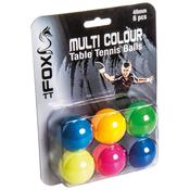 Fox TT Coloured Table Tennis Balls (Pack of 6) - 6 Pack / Mixed image