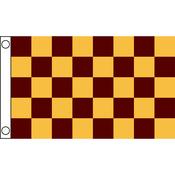 TCF 5X3 Checker Flag Maroon Amber - Maroon Amber / 5X3