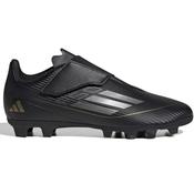 Adidas F50 Club Velcro Firm Ground Junior Football Boots Black Iron Metal Gold Metal - Black / 10 Uk image