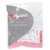 Pure2improve Step Plastic Golf Tees Bag of 25 - White/51mm image