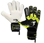 Precision Junior Fusion X Flat Cut Finger Protect Goalkeeper Gloves - Black Flo Yellow / 7 image